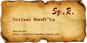 Szilvai Renáta névjegykártya